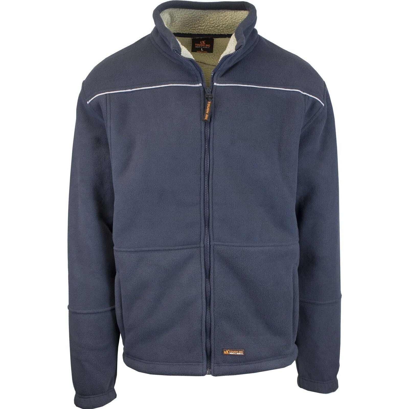 Mens Full Zip Sherpa Polar Fleece Jumper Lined Warm Winter Jacket Pullover - L