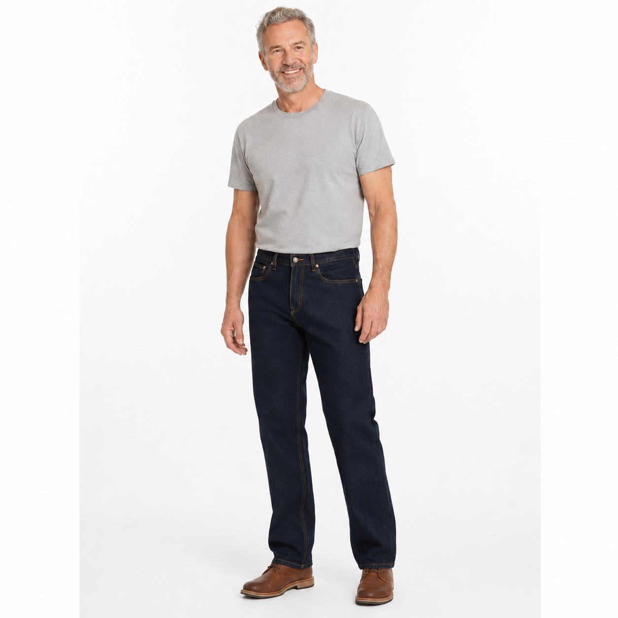 COMMANCHE Classic Basic Jeans Denim Original Straight Leg Pants Trousers - Blue/Black