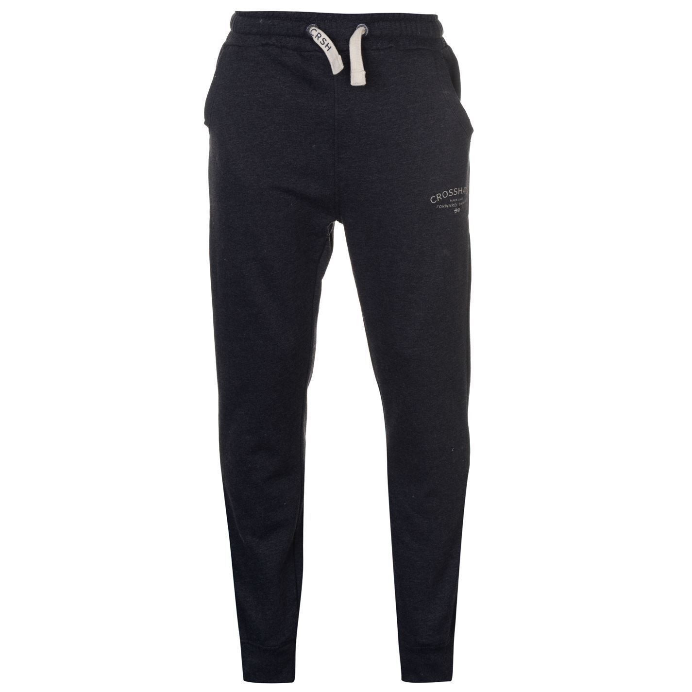 CROSSHATCH Leeroy Skinny Track Pants Slim Trousers Cotton Gym Trackies Joggers - Night Sky