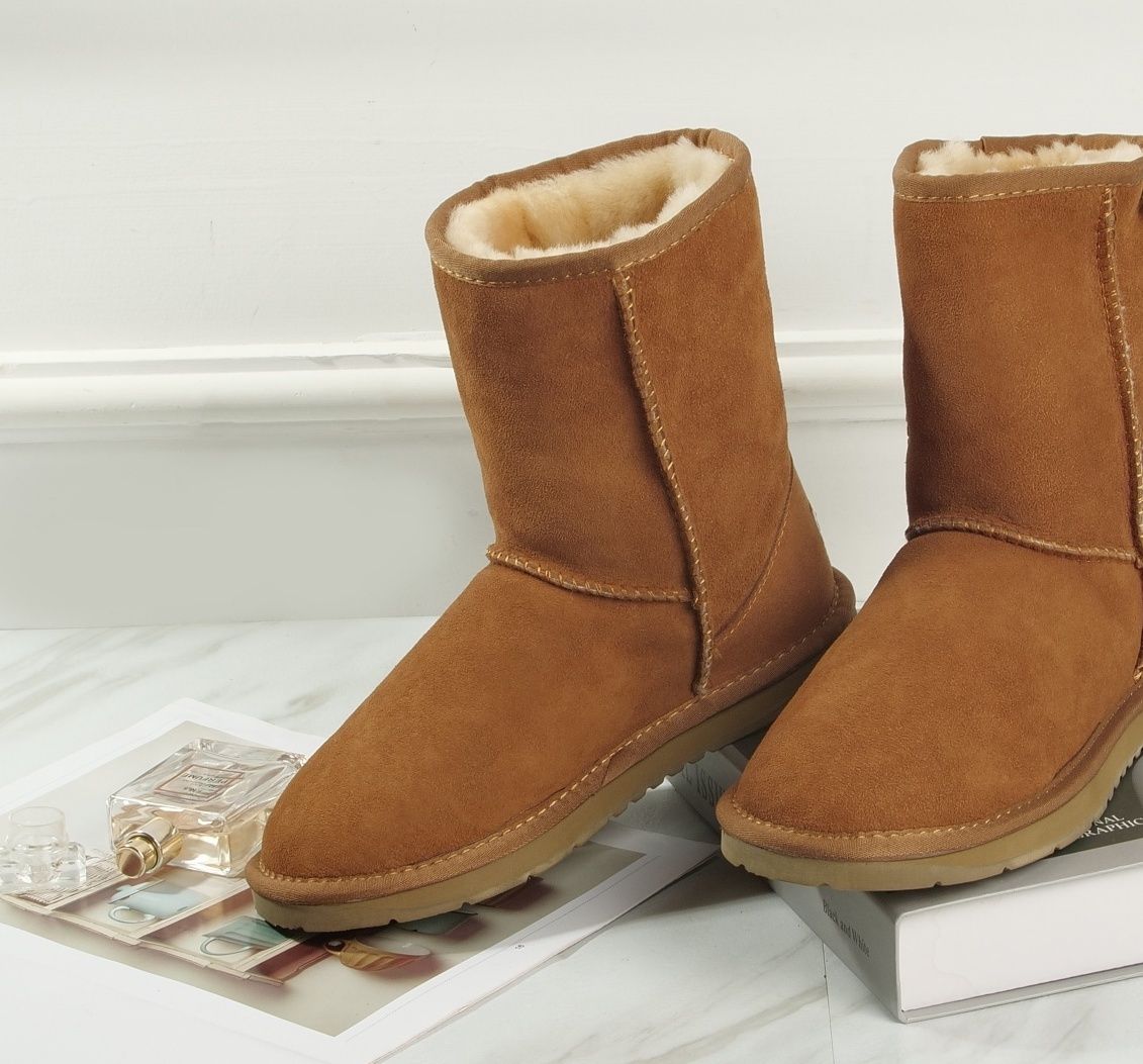 Australian Sheepskin Merino Wool UGG 3/4 Boots Moccasins Slippers Shoes Classic - Chestnut