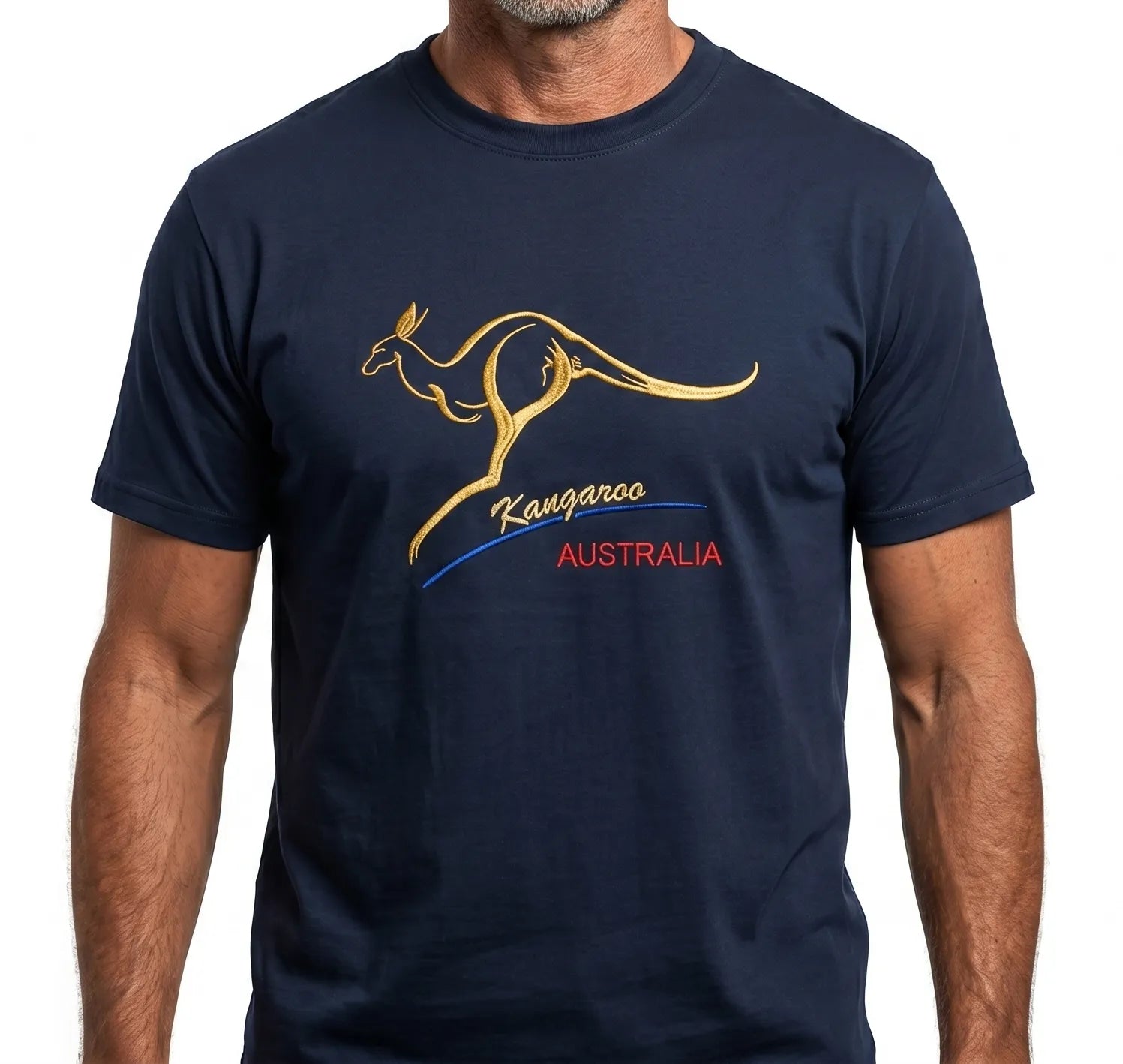 Adult Australian Kangaroo T Shirt Australia Day 100% Cotton Souvenir Tee Top - Navy