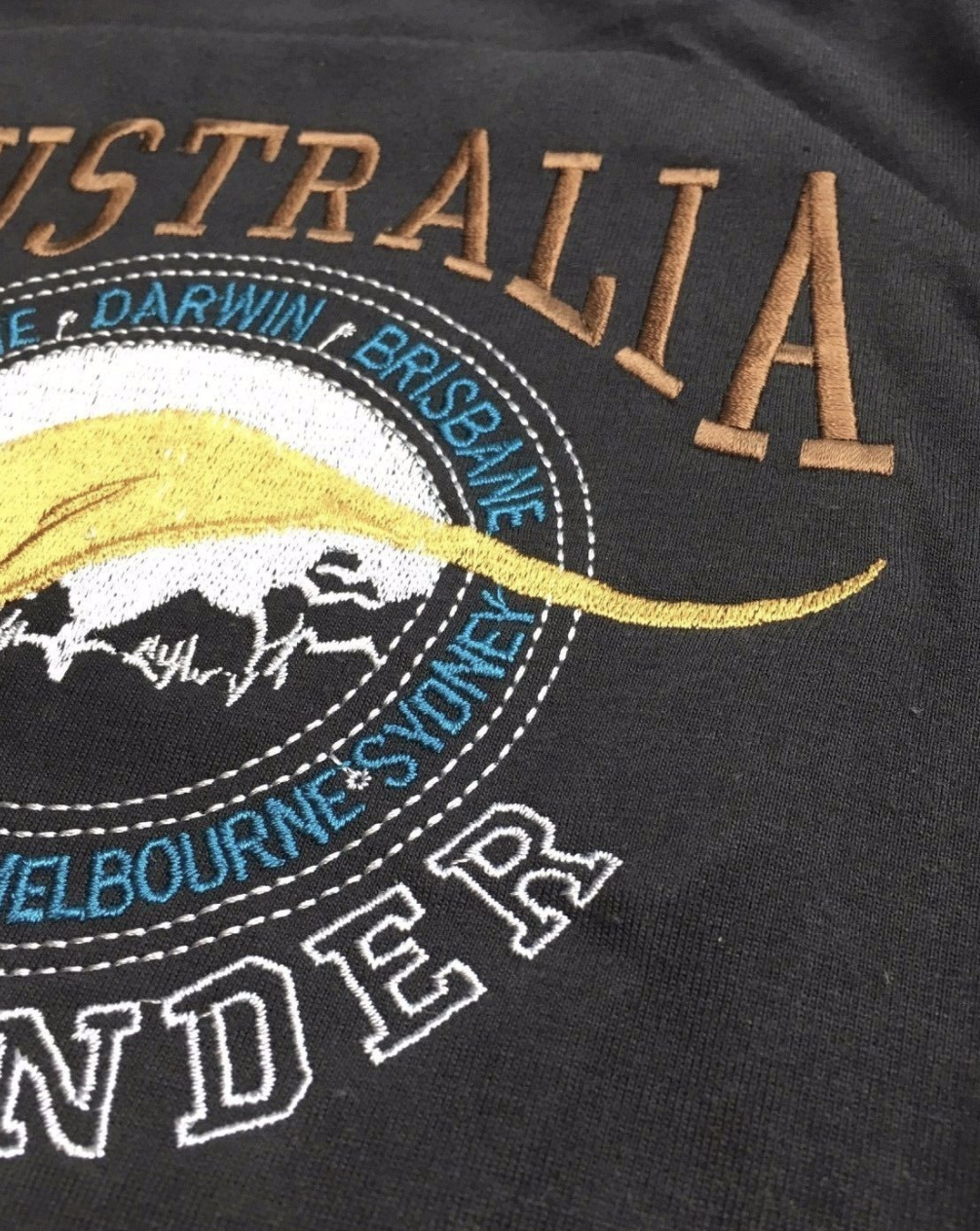 Adult Australia Kangaroo T Shirt Australia Day Souvenir Tee Top 100% Cotton - Grey - XL