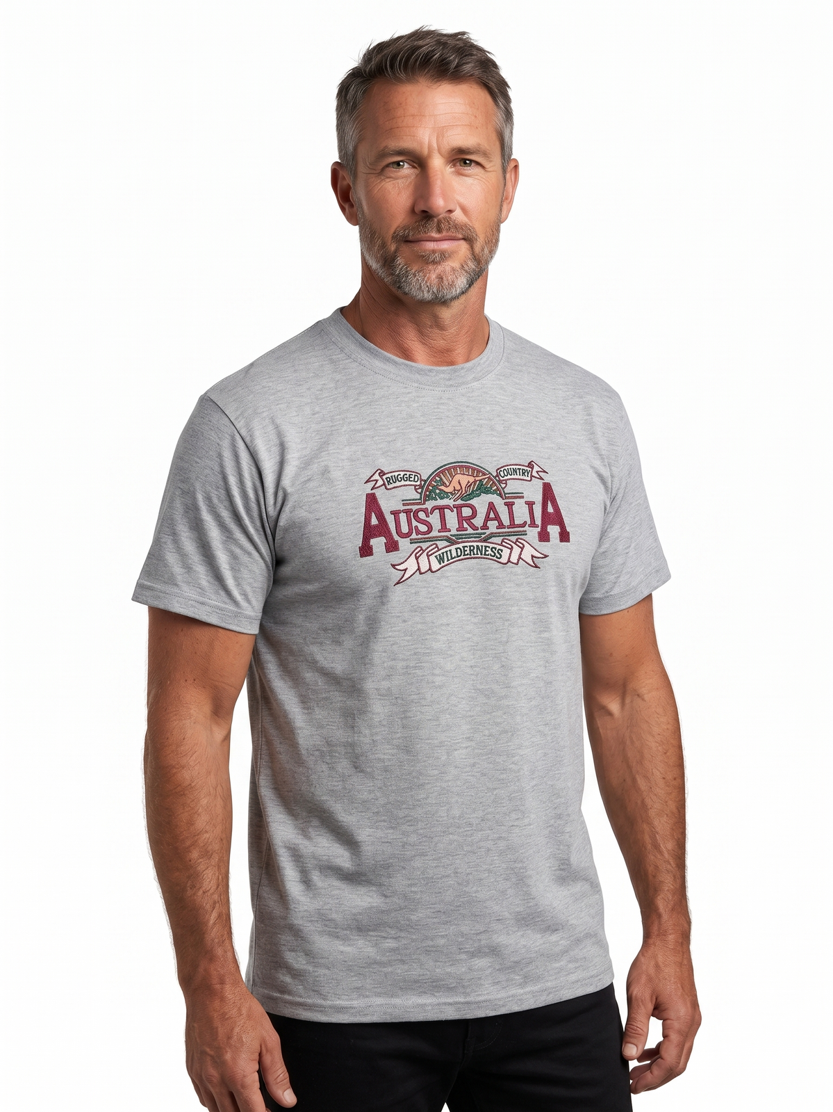 Mens Australia Wilderness T Shirt Souvenir Tee Top 100% Cotton - Grey Marle