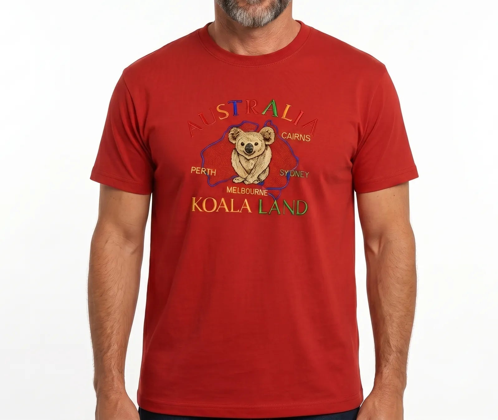 Adult Australia Koala Land T Shirt 100% Cotton Souvenir Tee Top - Red