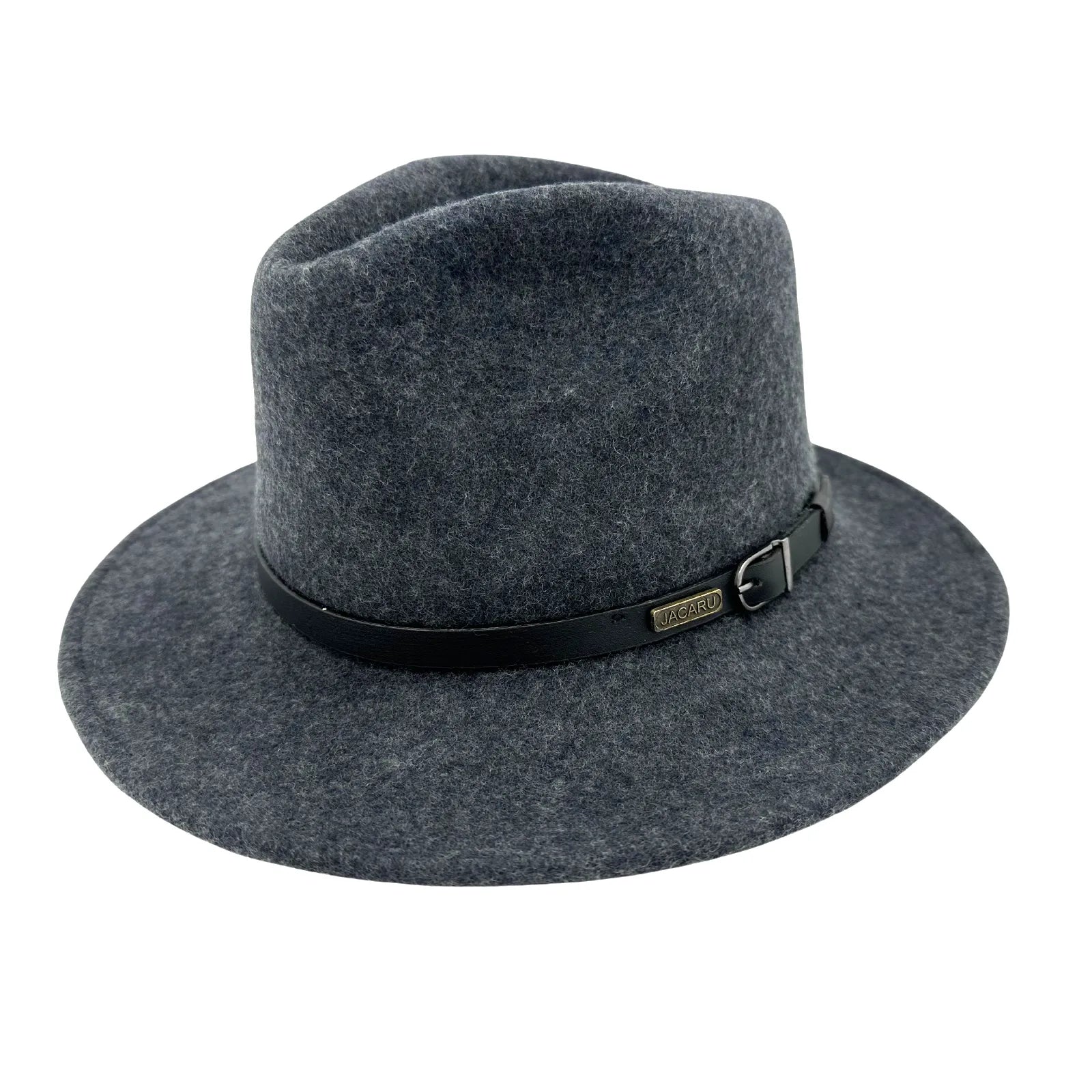 JACARU 1849 Australian 100% Wool Hat Fedora Trilby Crushable Travel - Dark Grey