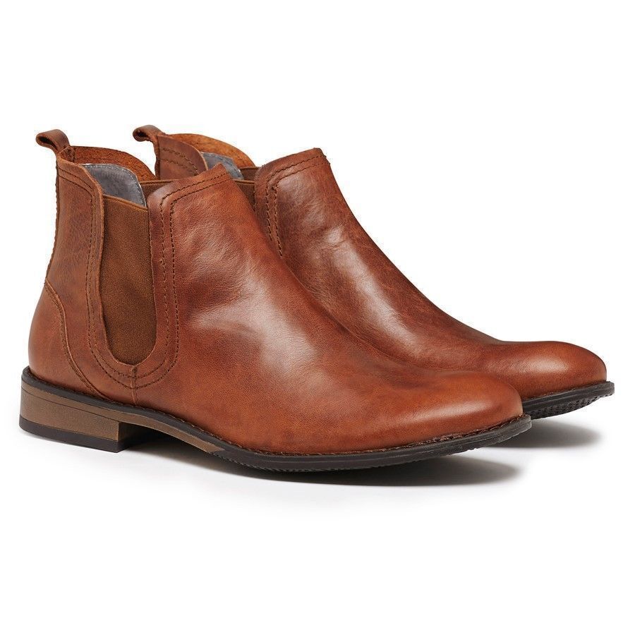 JULIUS MARLOW Abort Leather Boots Slip On Dress Work Shoes Chelsea - Tan - 6 UK
