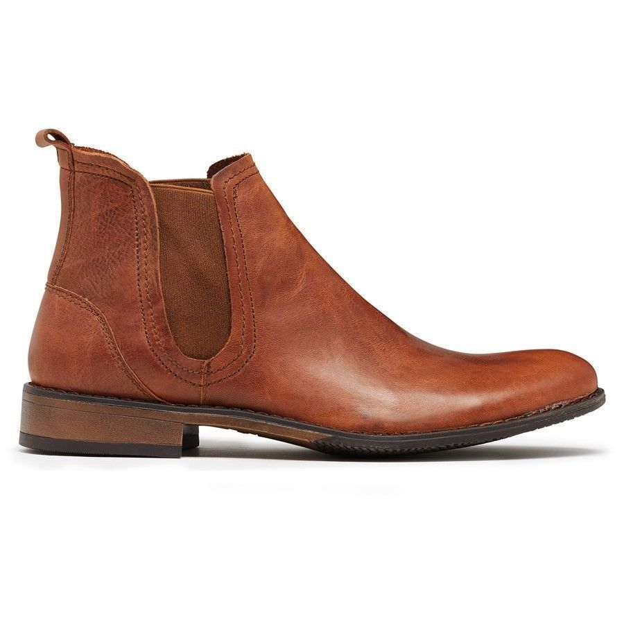 JULIUS MARLOW Abort Leather Boots Slip On Dress Work Shoes Chelsea - Tan - 6 UK
