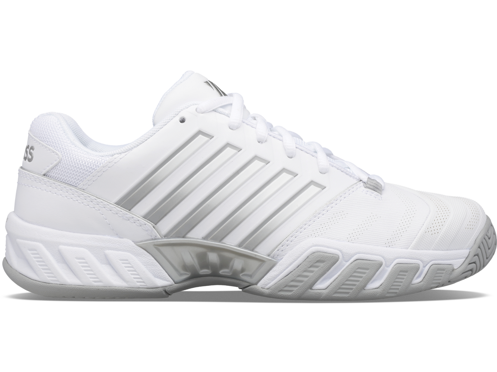 K-Swiss Womens Bigshot 4 AC Tennis Shoes - White/Silver - US 9