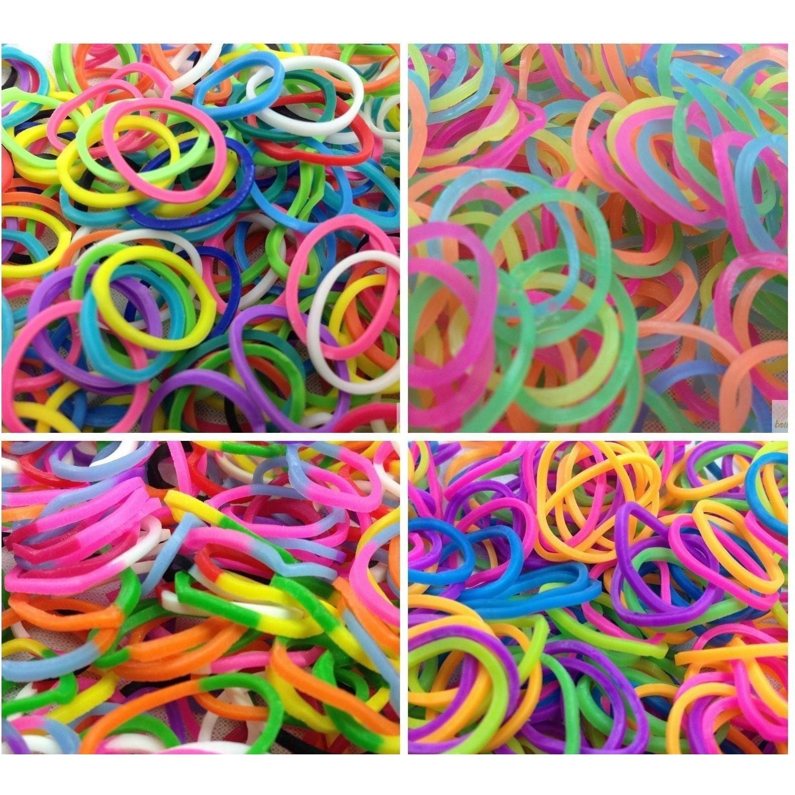 4800 LOOM BANDS Rubber Refill Kit DIY Magical Bracelet 192 S Clips 16 Hooks BULK - Mystery Pack (Assorted Colours)