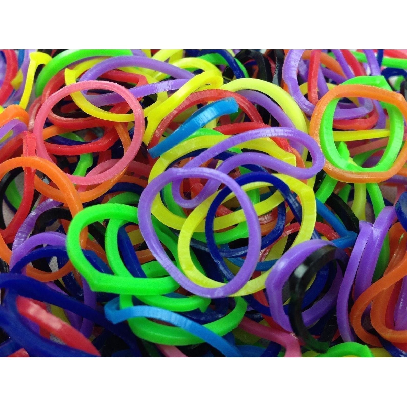 4800 LOOM BANDS Rubber Refill Kit DIY Magical Bracelet 192 S Clips 16 Hooks BULK - Rainbow