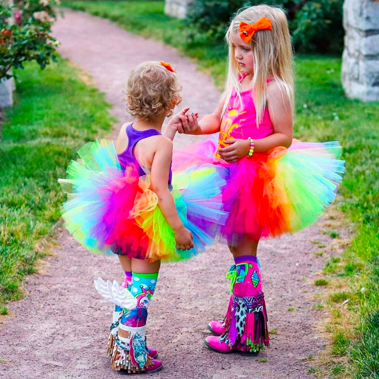 MADMIA Flying Unicorn Toddler Long Knee High Socks - Girl's Pair - Pink/Blue