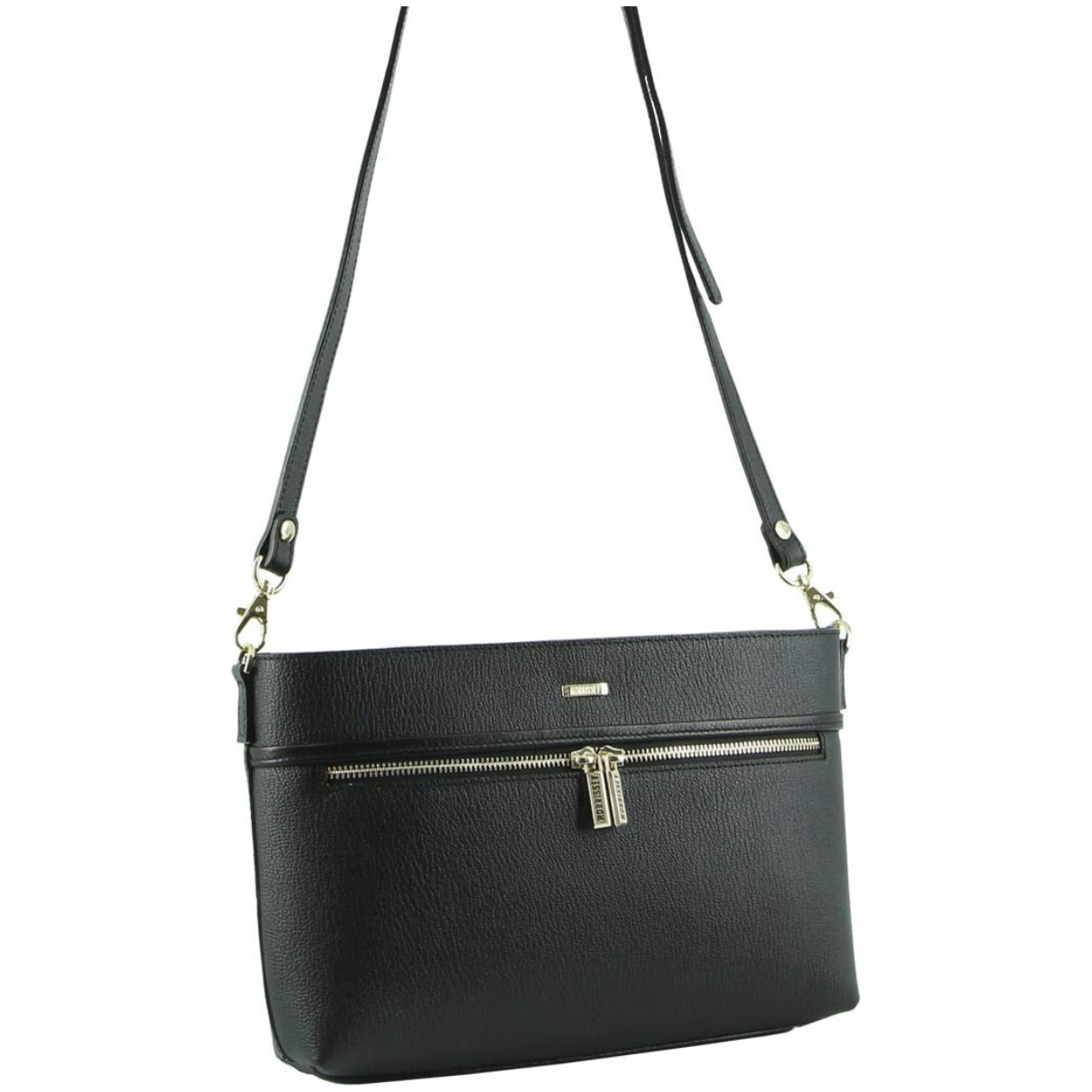 Morrissey Italian Structured Leather Cross Body Handbag (MO3028) Bag - Black