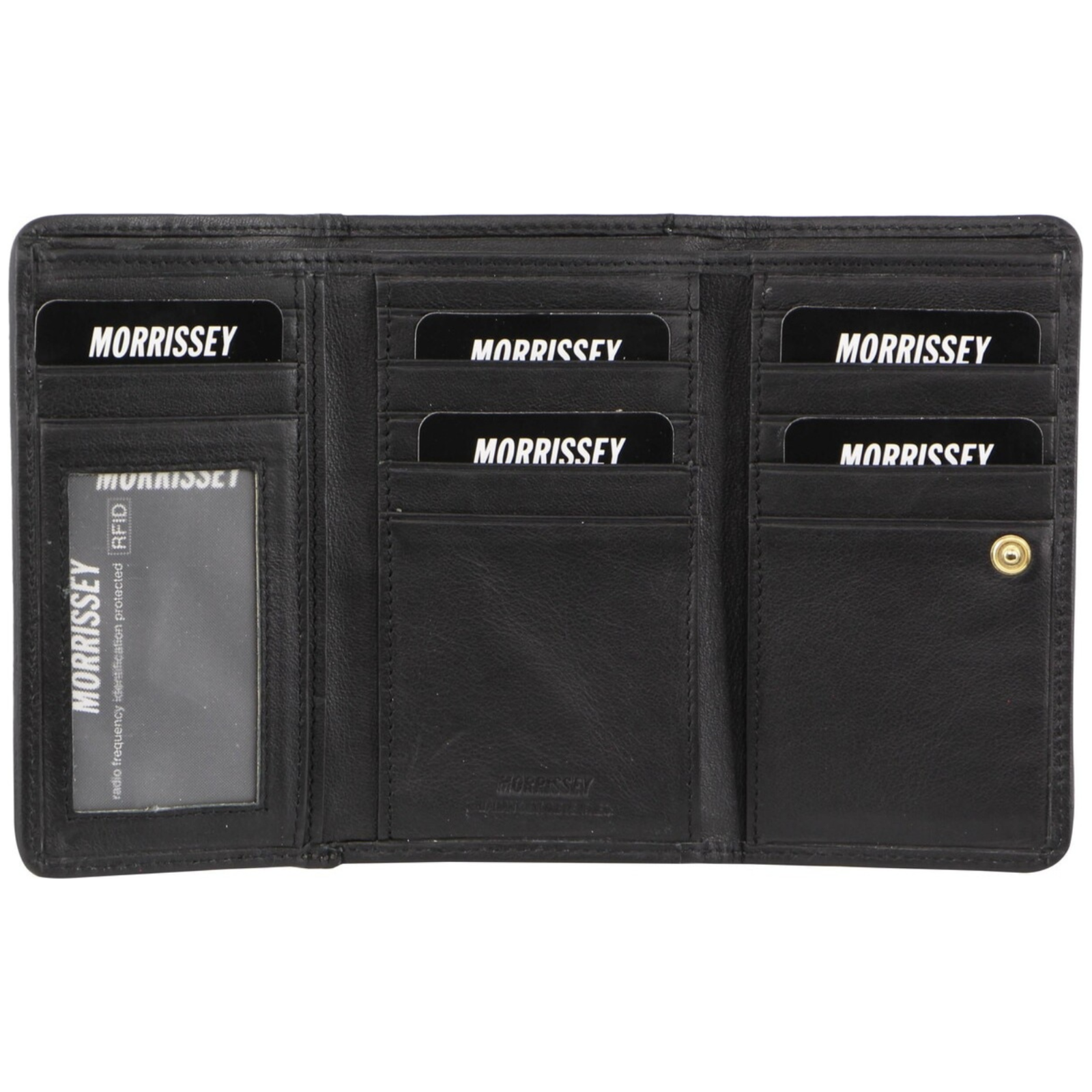 Morrissey RFID Womens Leather Wallet Coin Clutch Purse Organiser - Black