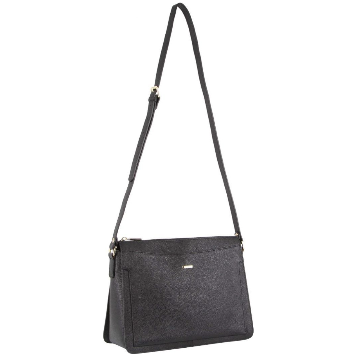 Morrissey Italian Structured Leather Cross Body Handbag Tote Bag (MO3162) - Black