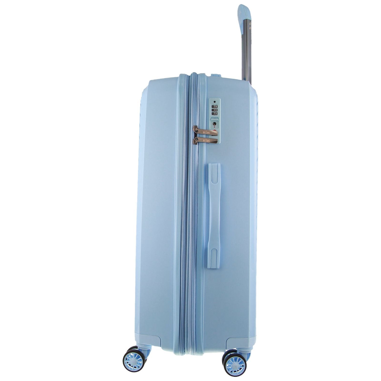 Pierre Cardin Inspired Milleni Checked Luggage Bag Travel Carry On Suitcase 65cm (82.5L) - Blue