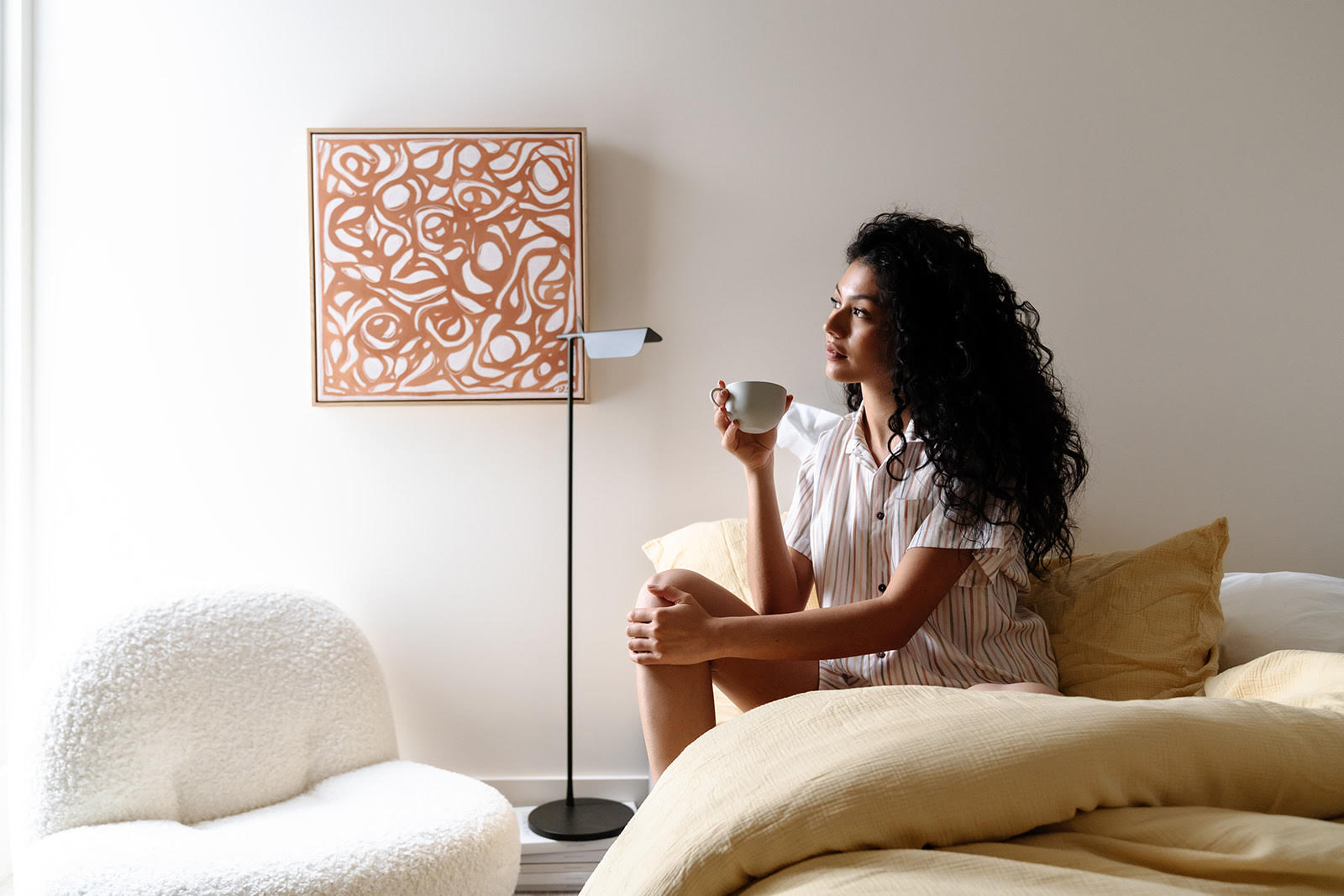 100% Cotton Muslin Duvet Quilt Cover Set w/ 2 Pillow Cases in Yellow - King