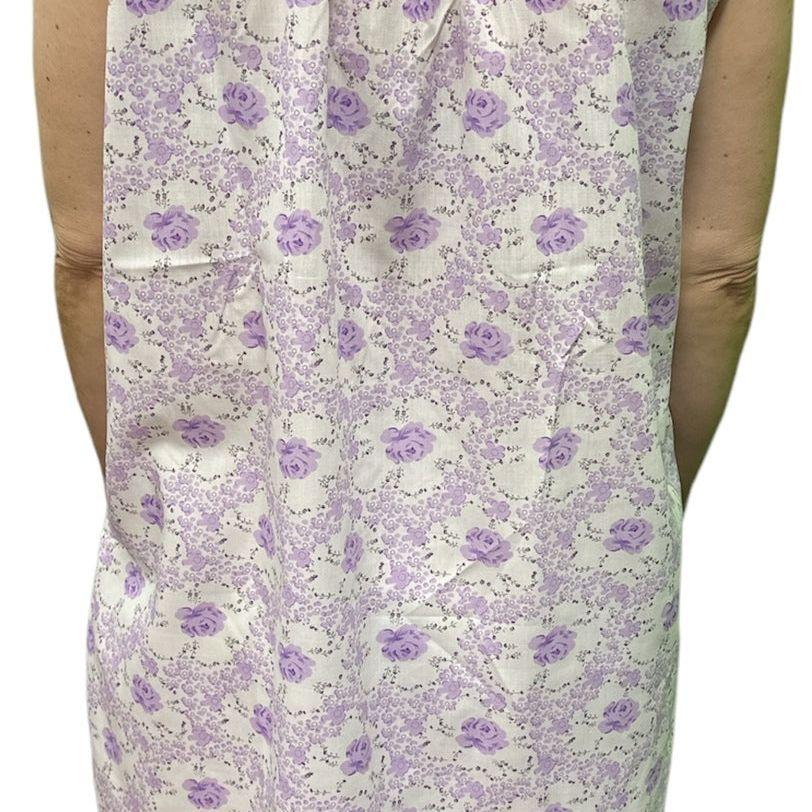 Womens 100% Cotton Sleeveless Nightie Gown Night Dress Pyjamas PJ Pajamas Sleep - Lilac - 16