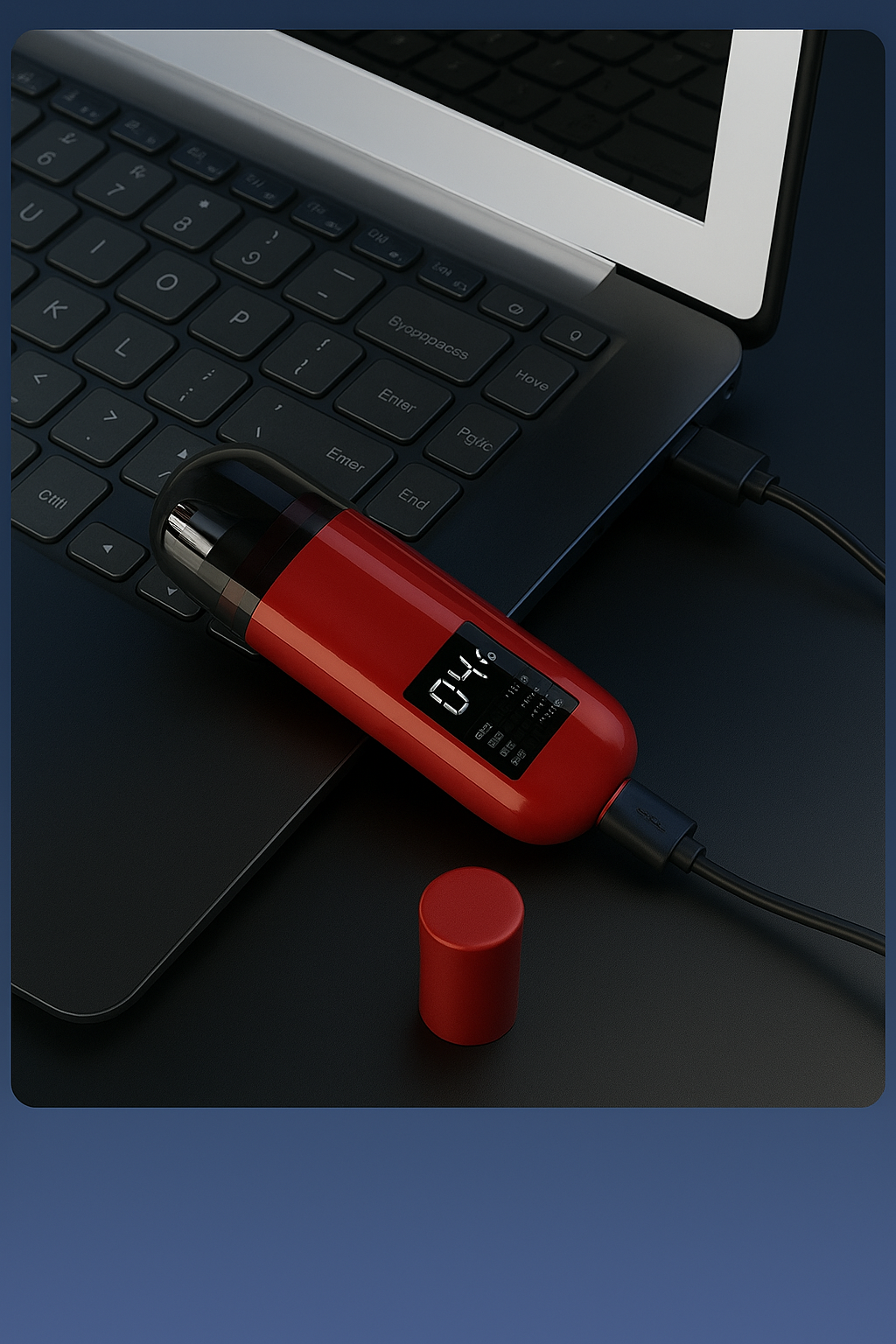 Handheld Portable Nose Hair Trimmer Rechargeable USB-C Clipper Shaver in Red