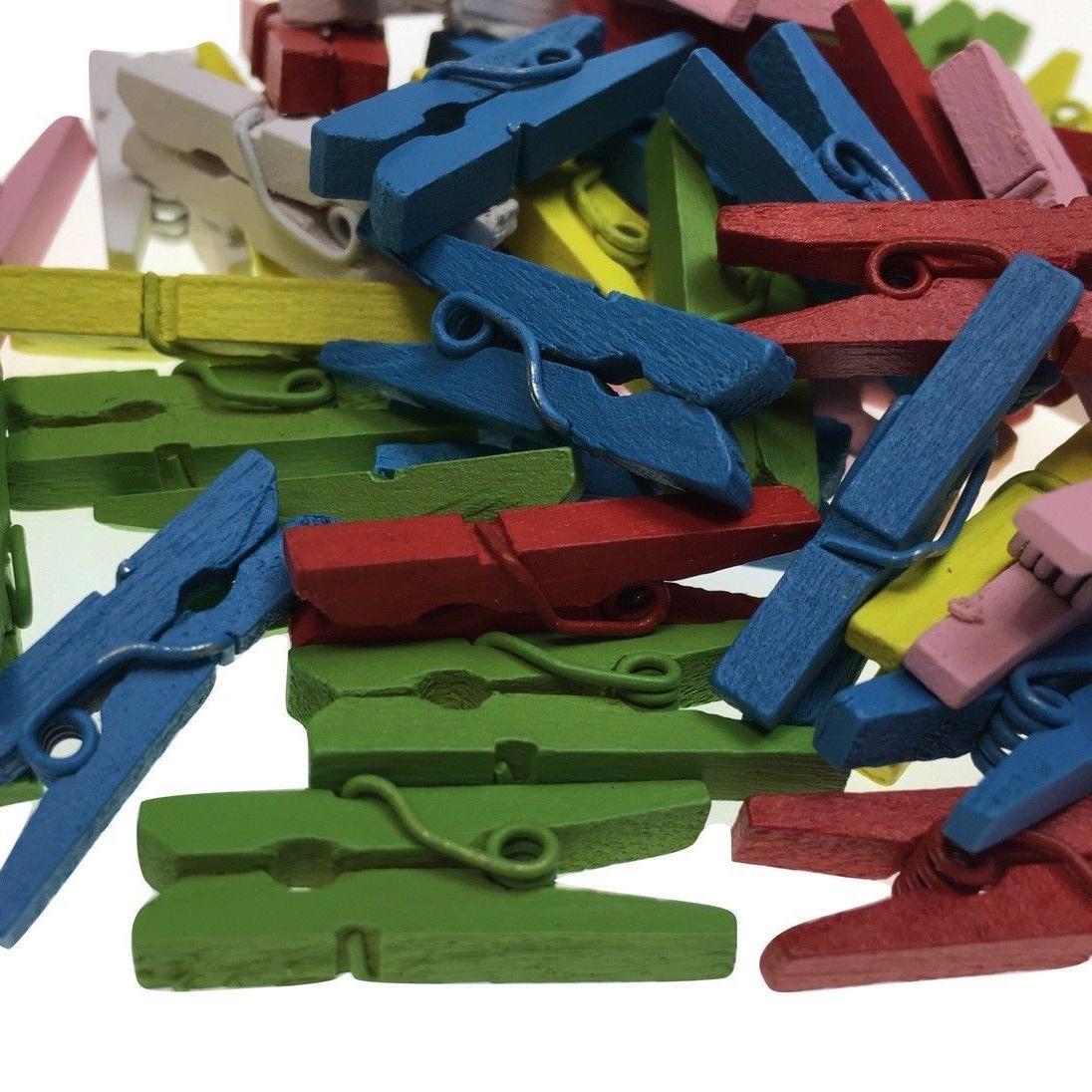 900pcs MINI WOODEN PEGS Natural Craft Baby Shower Clothes Pin Scrapbook 25mm