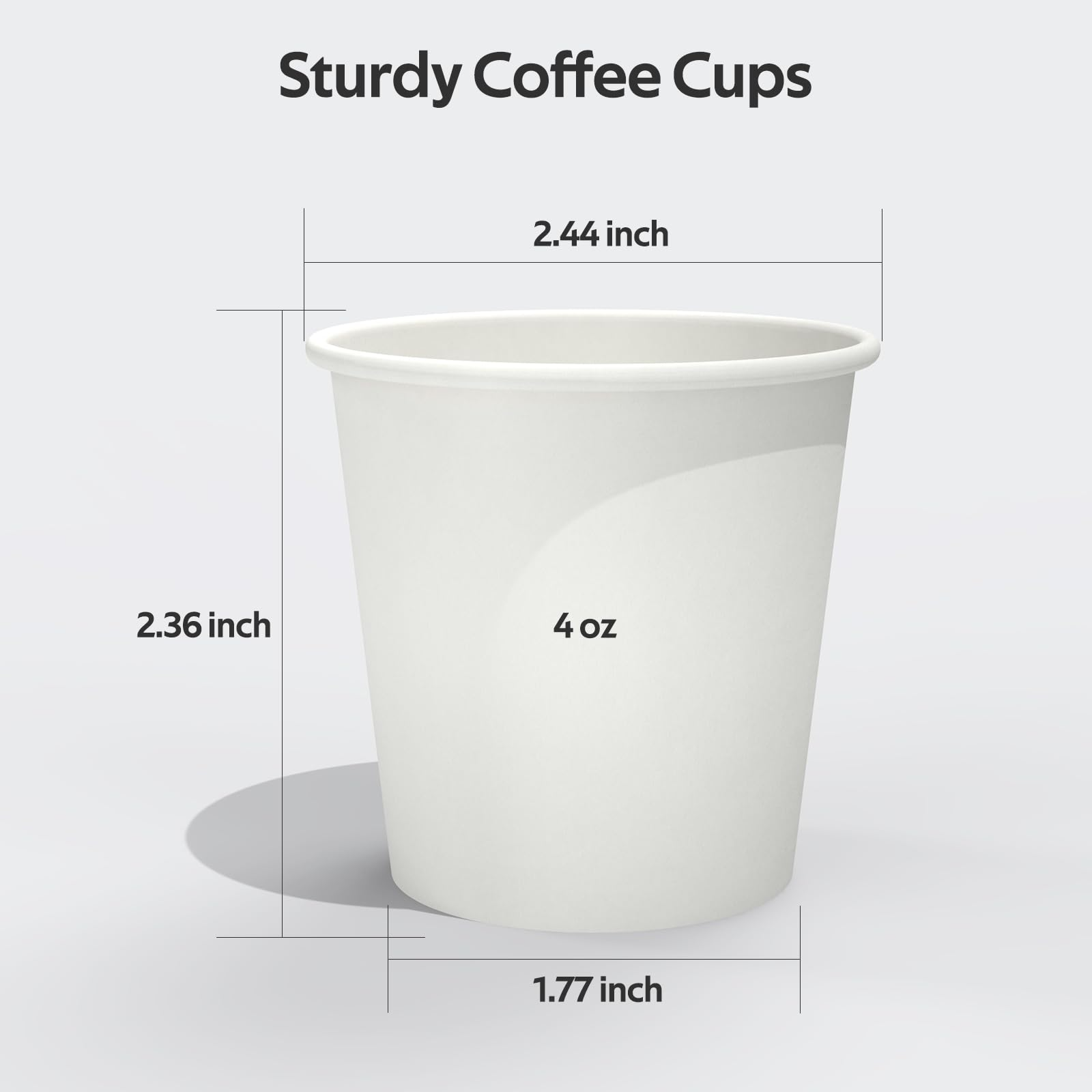 2400x 4oz Premium Small Paper Coffee Cups Espresso Macchiato Piccolo Short Black in White