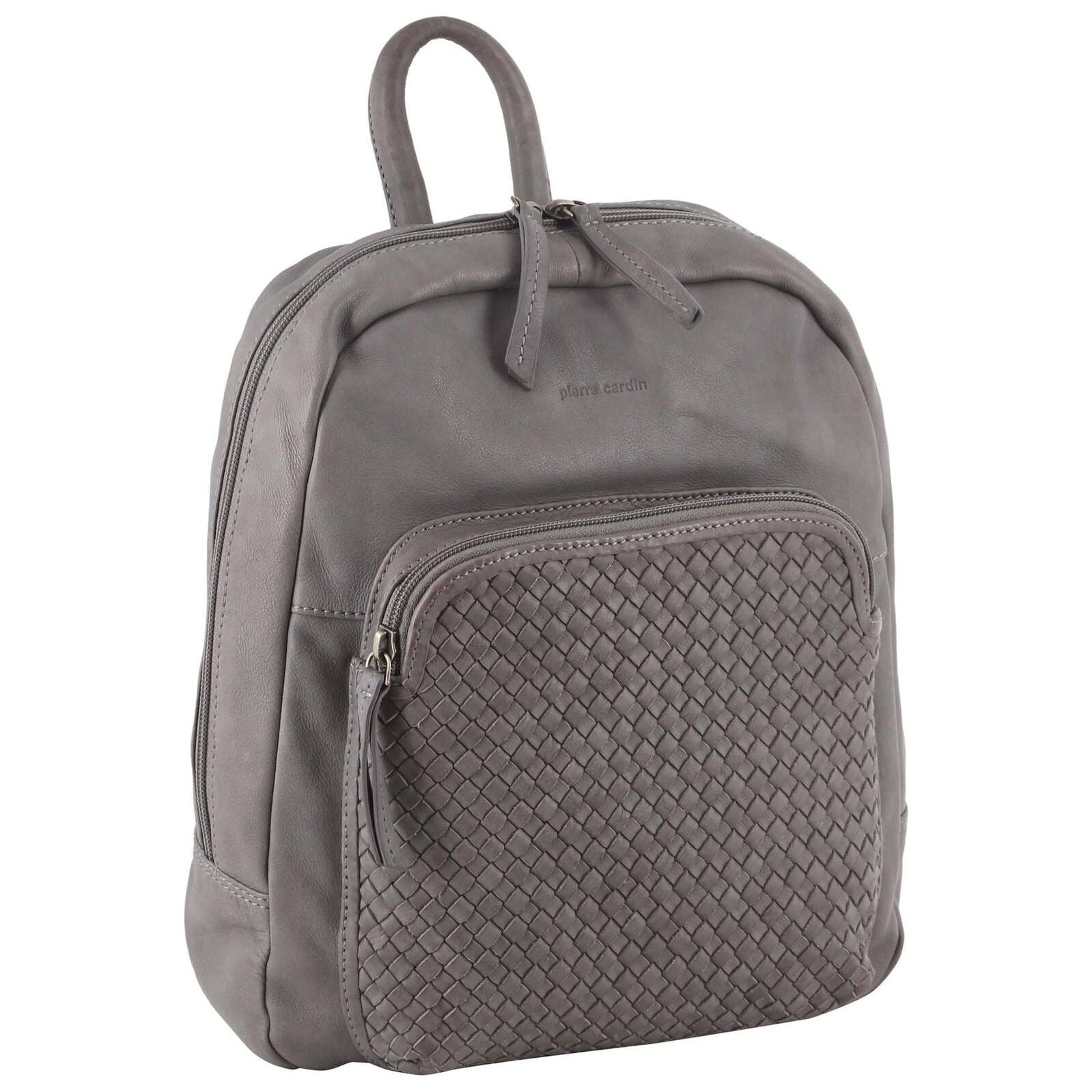 Pierre Cardin Womens Woven Soft Leather Backpack Bag Travel Designer - Sky Blue