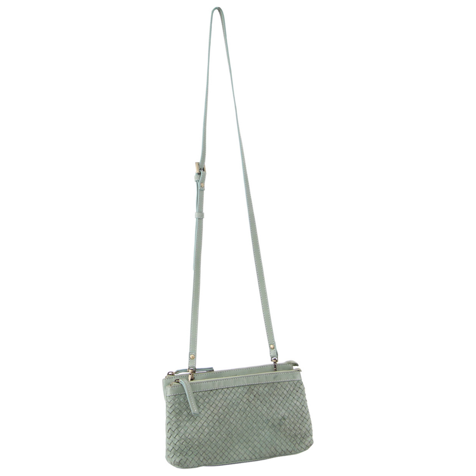 3-Piece Set Pierre Cardin Womens Woven Cross-Body Bag - Mint Green