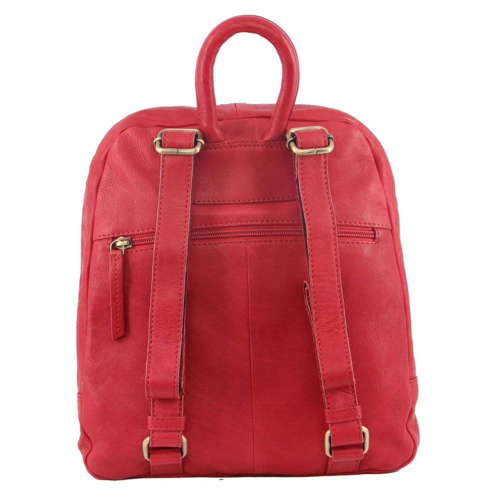 3PC Set Pierre Cardin Womens Woven Leather Cross-Body Bags + Backpack - Red