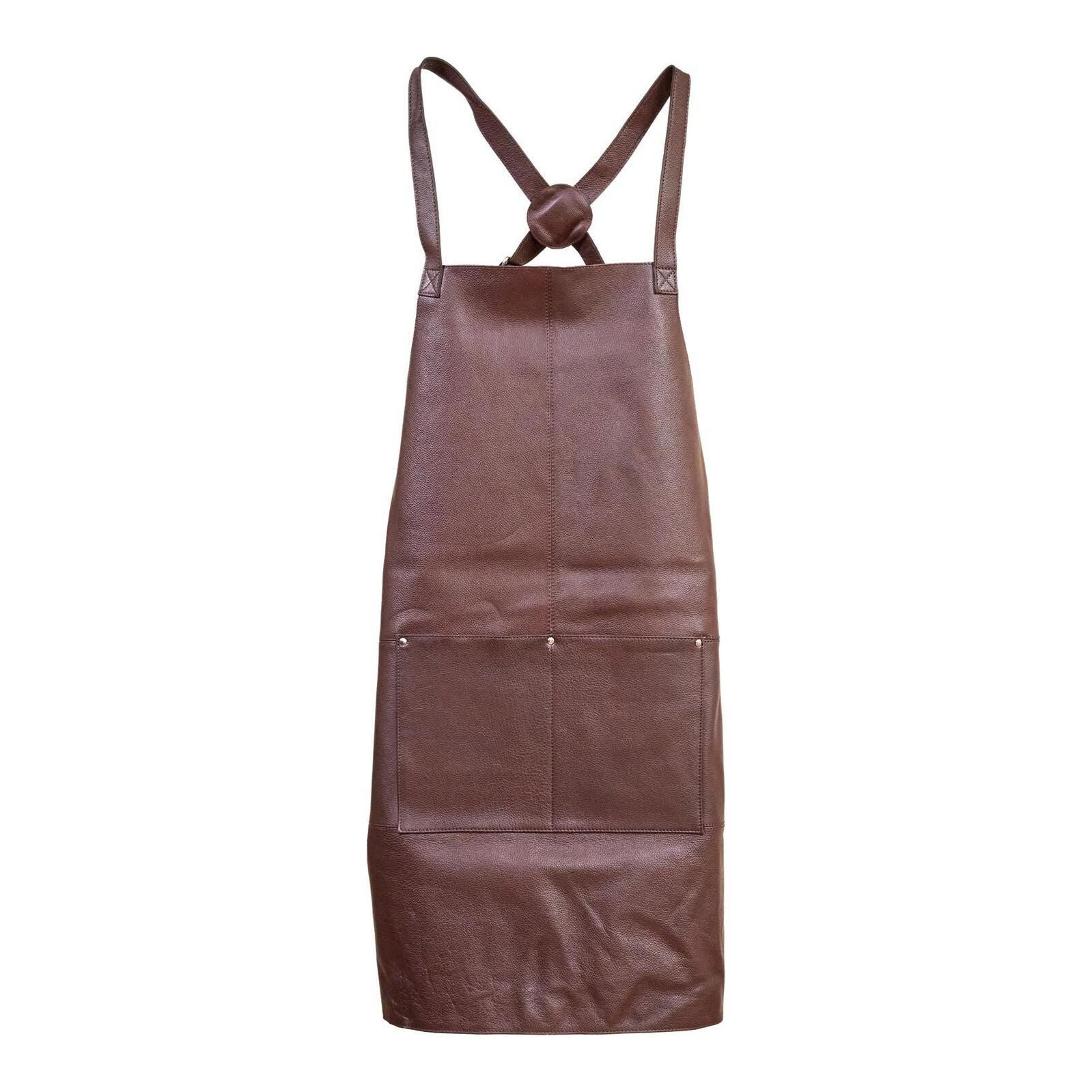 Pierre Cardin Professional Leather Apron Butcher Woodwork Hairdressing Barber Chef - Brown