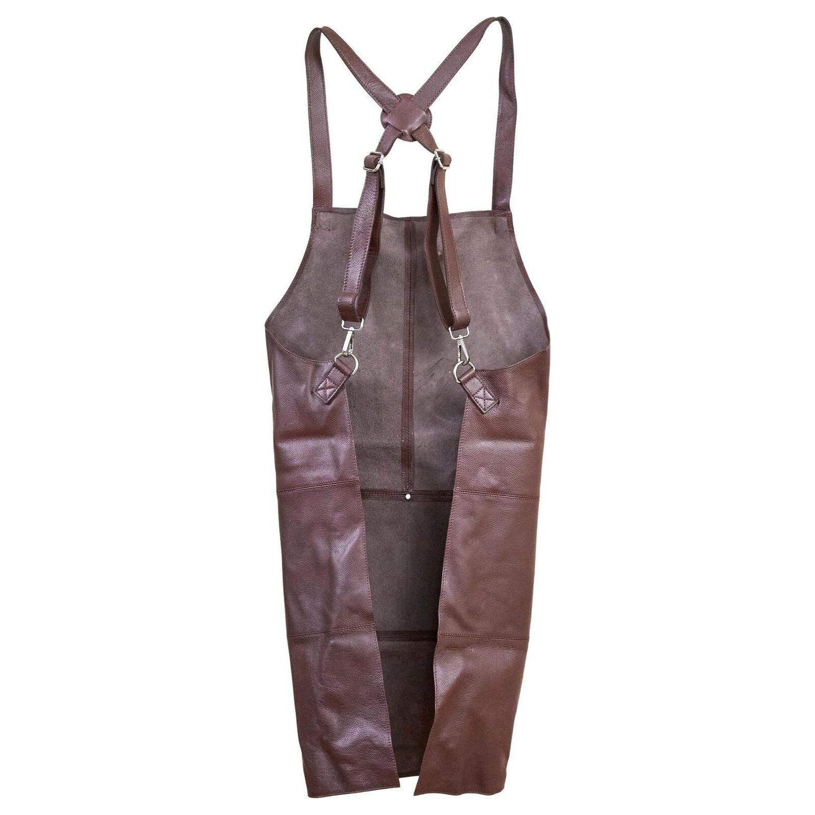 Pierre Cardin Professional Leather Apron Butcher Woodwork Hairdressing Barber Chef - Brown