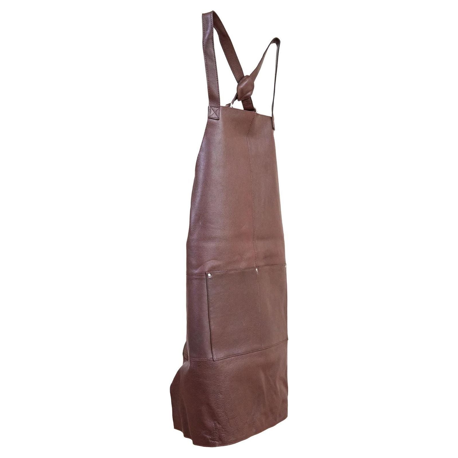 Pierre Cardin Professional Leather Apron Butcher Woodwork Hairdressing Barber Chef - Brown