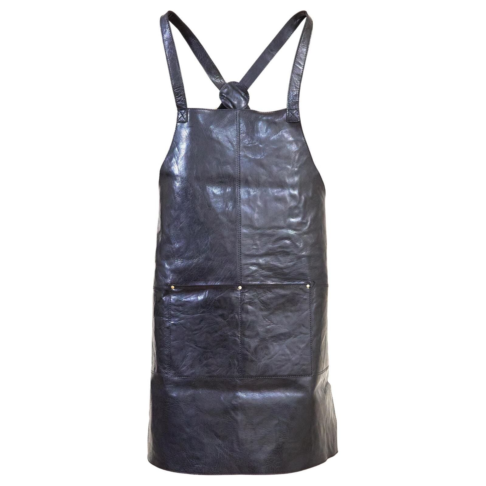 Pierre Cardin Professional Leather Apron Butcher Woodwork Hairdressing Barber Chef - Black