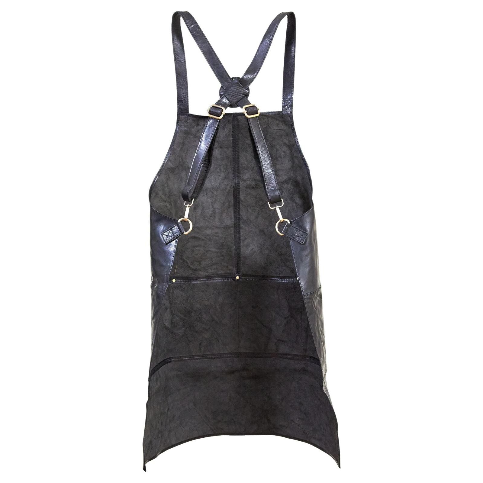 Pierre Cardin Professional Leather Apron Butcher Woodwork Hairdressing Barber Chef - Black