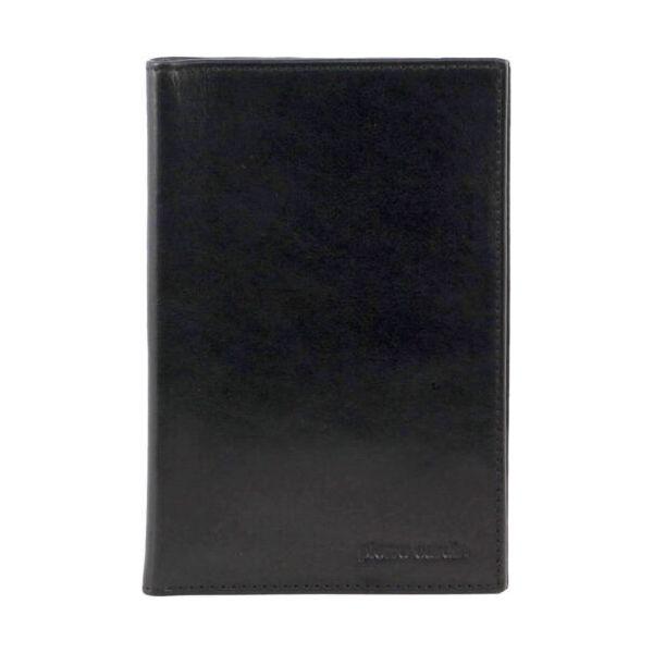Pierre Cardin Leather Passport Holder Cover Wallet w/ RFID Protection - Black