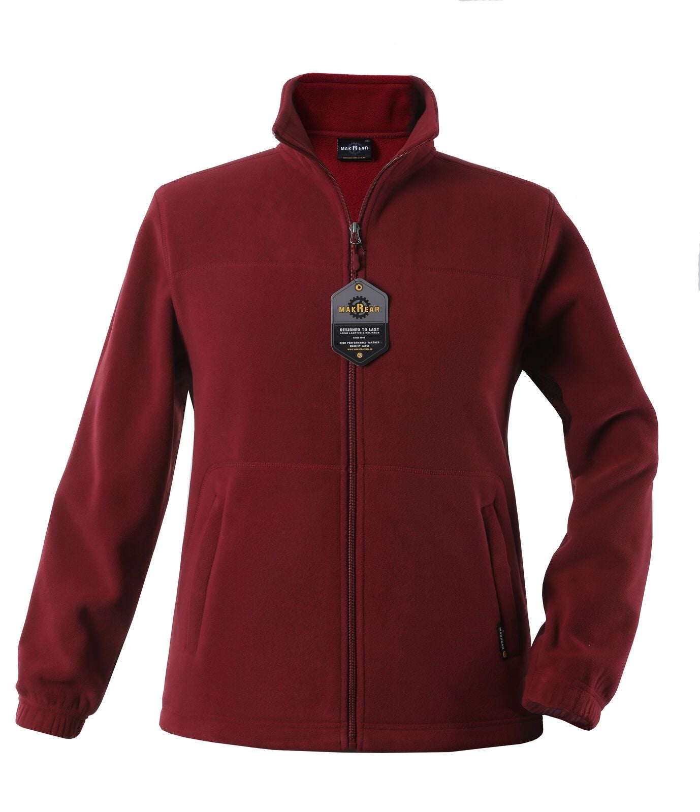 Womens Polar Fleece Full Zip Jumper Jacket Winter Warm in Burgundy
