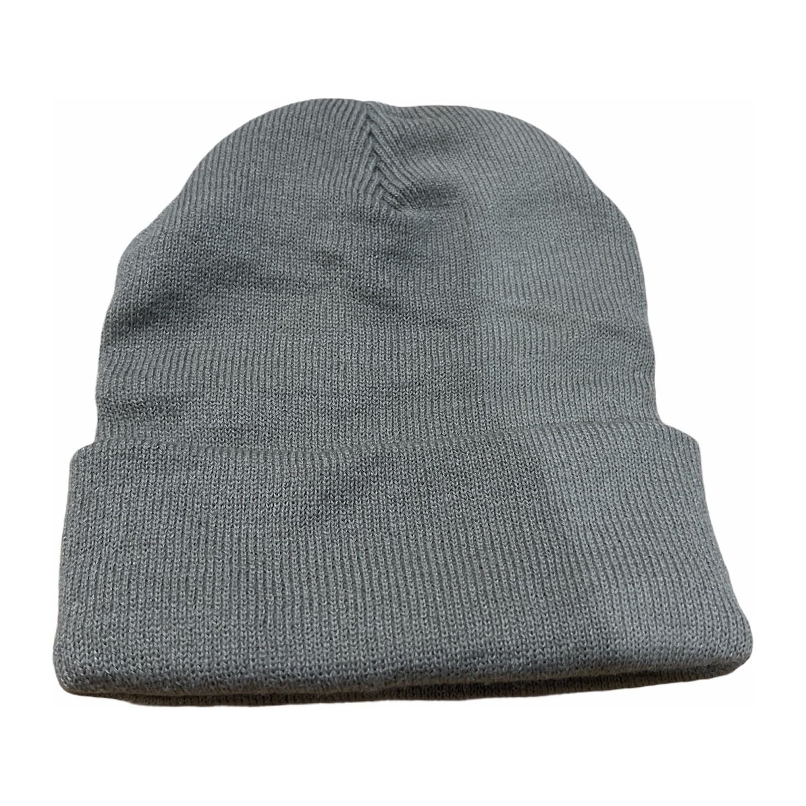 PLAIN BEANIE Unisex Mens Womens Winter Warm Hat Ski Cap Knit One Size - Grey