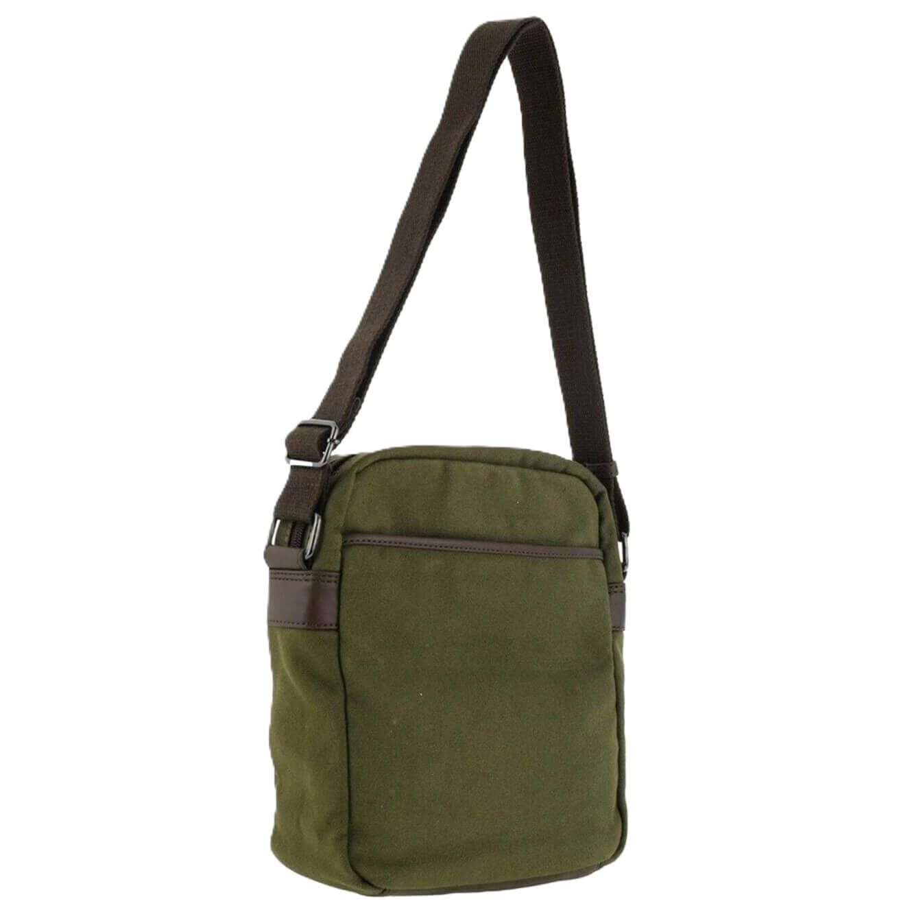 POLICE Wings Mens Canvas Crossbody Bag in Dark Olive