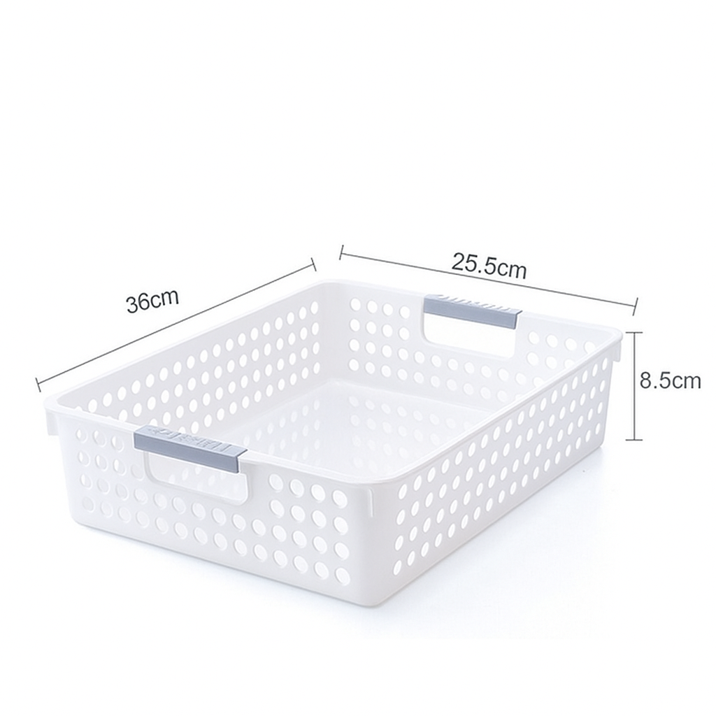 24x Premum Plastic Storage Basket Bulk w/ Grip Handles 36*25.5*8.5cm