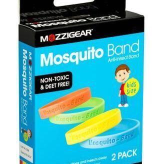 Mozzigear Mosquito Kids Wrist Band Repellent Camping Hiking Non-Toxic Childrens 2pk