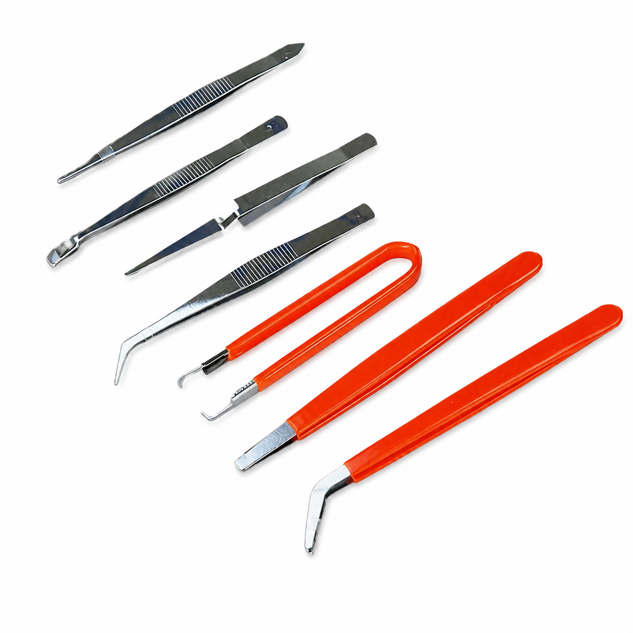 7pcs Precision Tweezers Set for Maintenance & Repair Work (Computers/Electrical/Watch Repair and more)