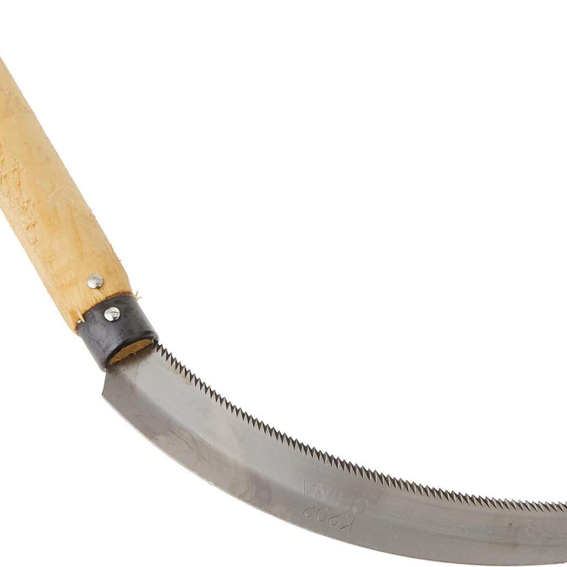 Quality 36cm Sickle Farming Reaping Hook Gardening Grass Wooden Handle Scythe