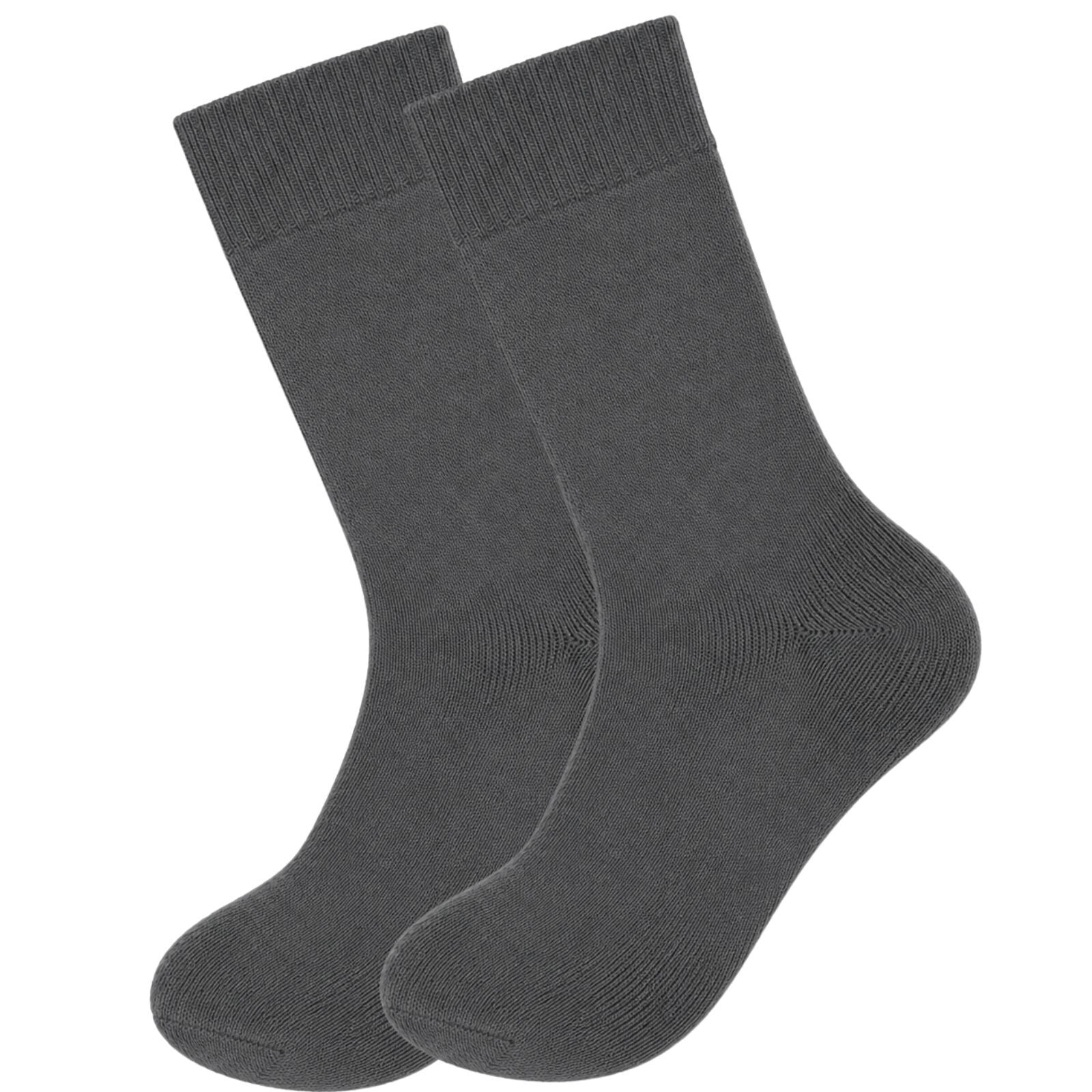 Merino Wool Mens Thermal Diabetic Socks Loose Top Circulation 12 Pairs - Grey