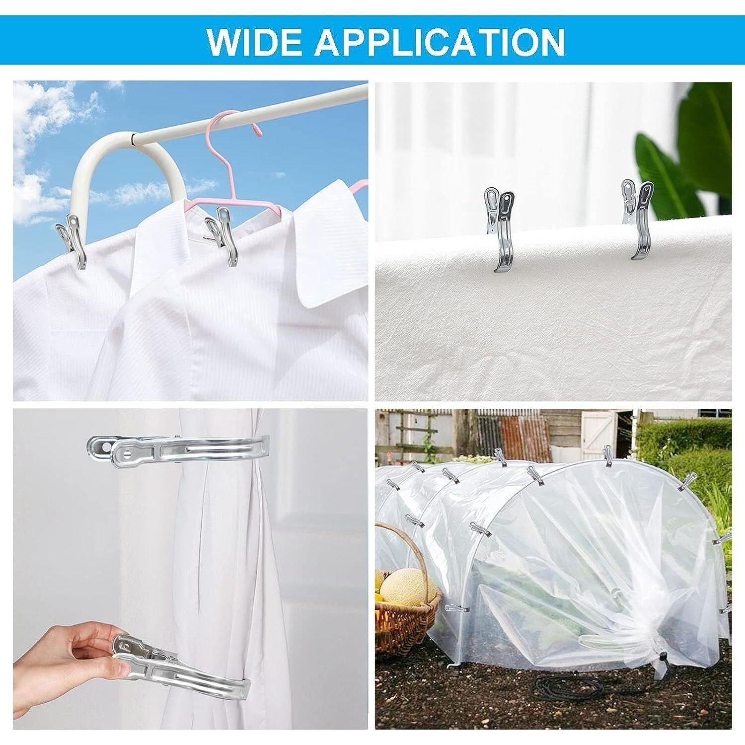 6x STAINLESS STEEL CLOTHES PEGS Laundry Clips Washing Line Clothespin