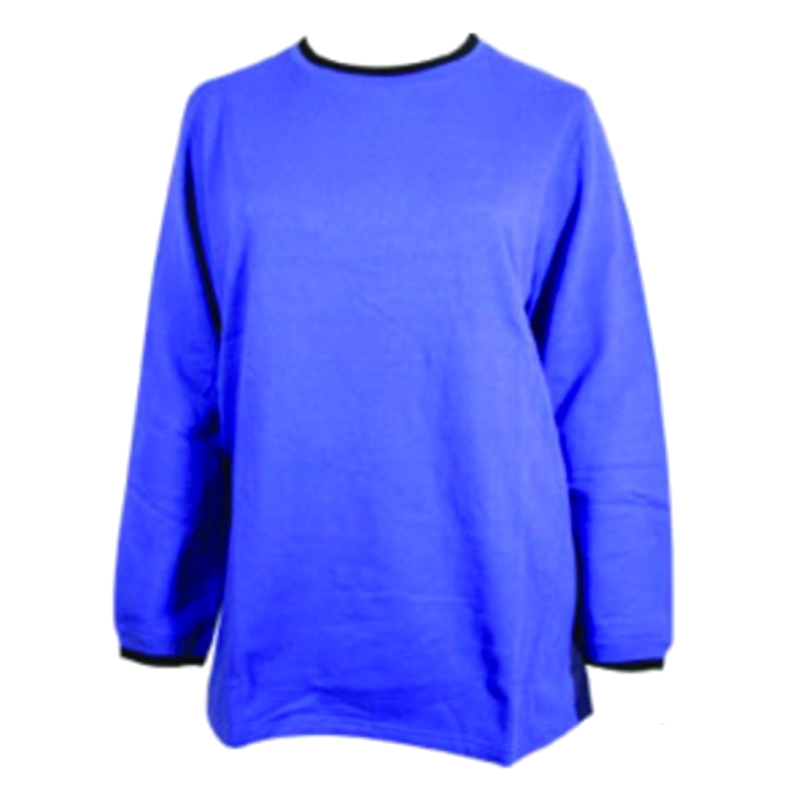 Ladies Plus Size Crew Neck Long Sleeve Top Queen Womens Jumper - Purple/Black