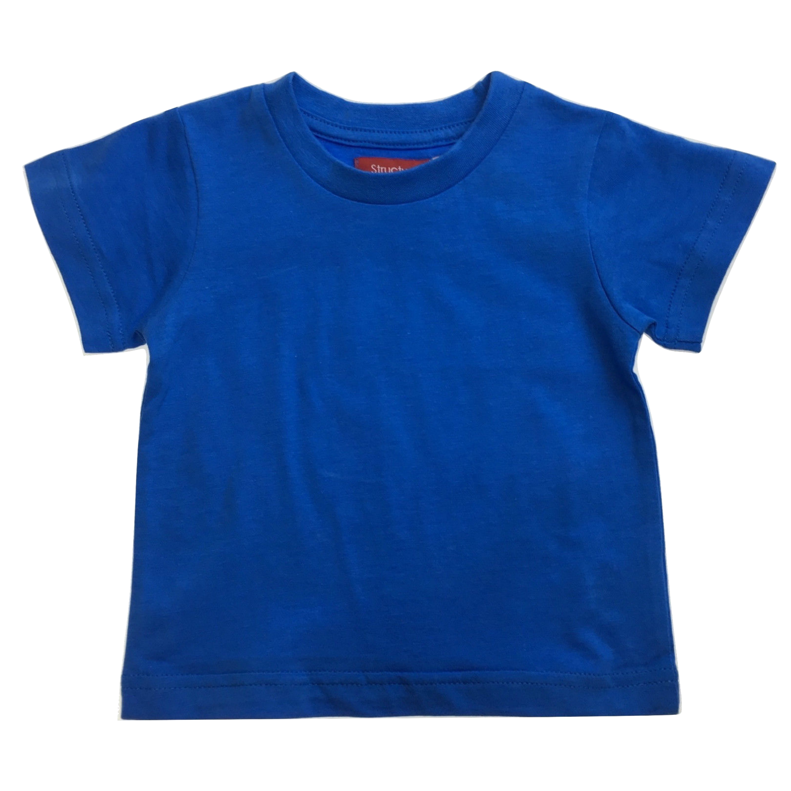 TODDLER PLAIN T SHIRT 100% COTTON Basic Blank Tee Top Teen Teenager Crew Kids - Bright Blue - 0