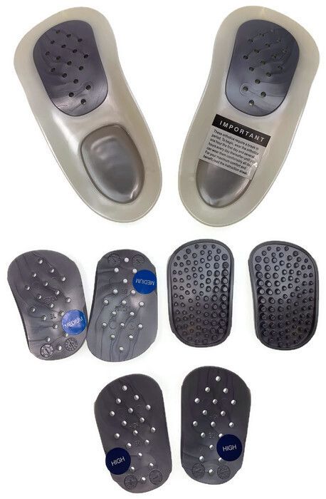 WALKFIT ORTHOTICS 3/4 Insoles Walk Fit Foot Feet Support PLATINUM SILVER - F (Womens 10-10.5, Mens 9-9.5)
