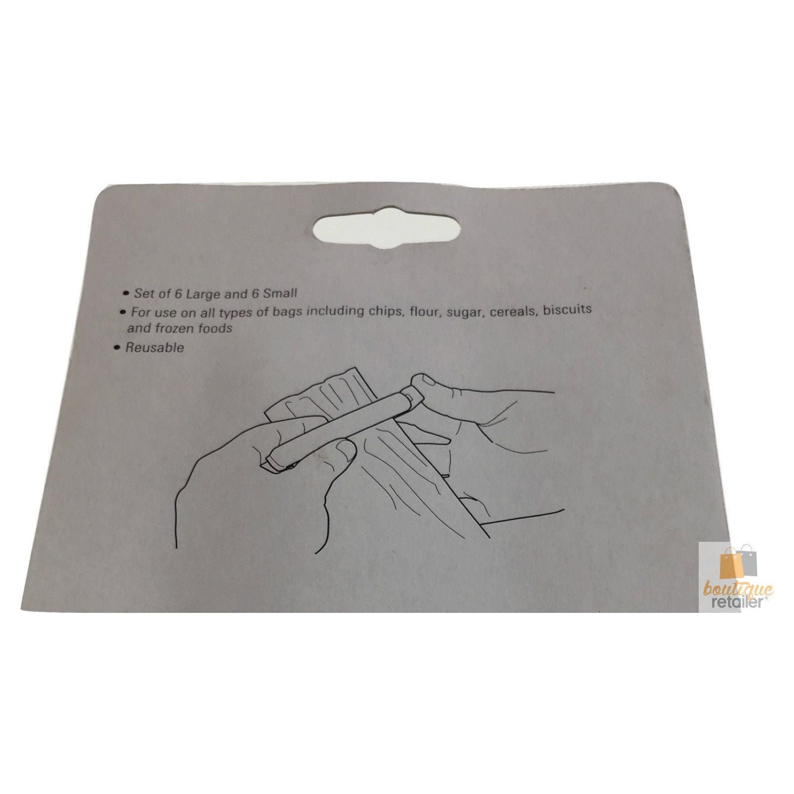 Pack of 12 WILTSHIRE BAG CLIPS Food Storage Sealing Sealer Snack Clamp W2951