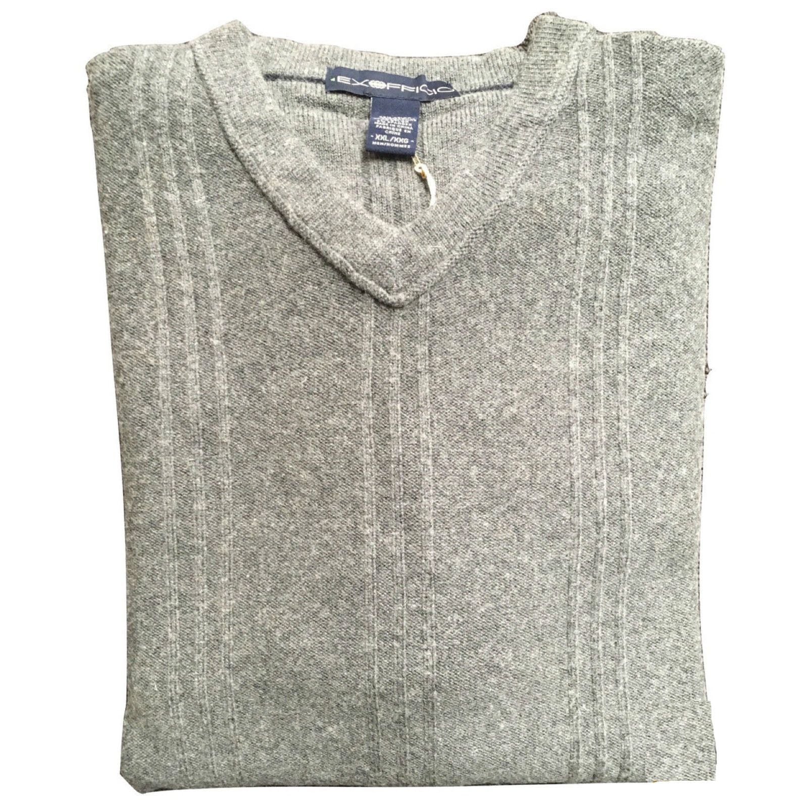 ExOfficio Mens Soy'r V-Neck Knit Sweater Jumper Pullover Eco Wool Warm Quick Dry