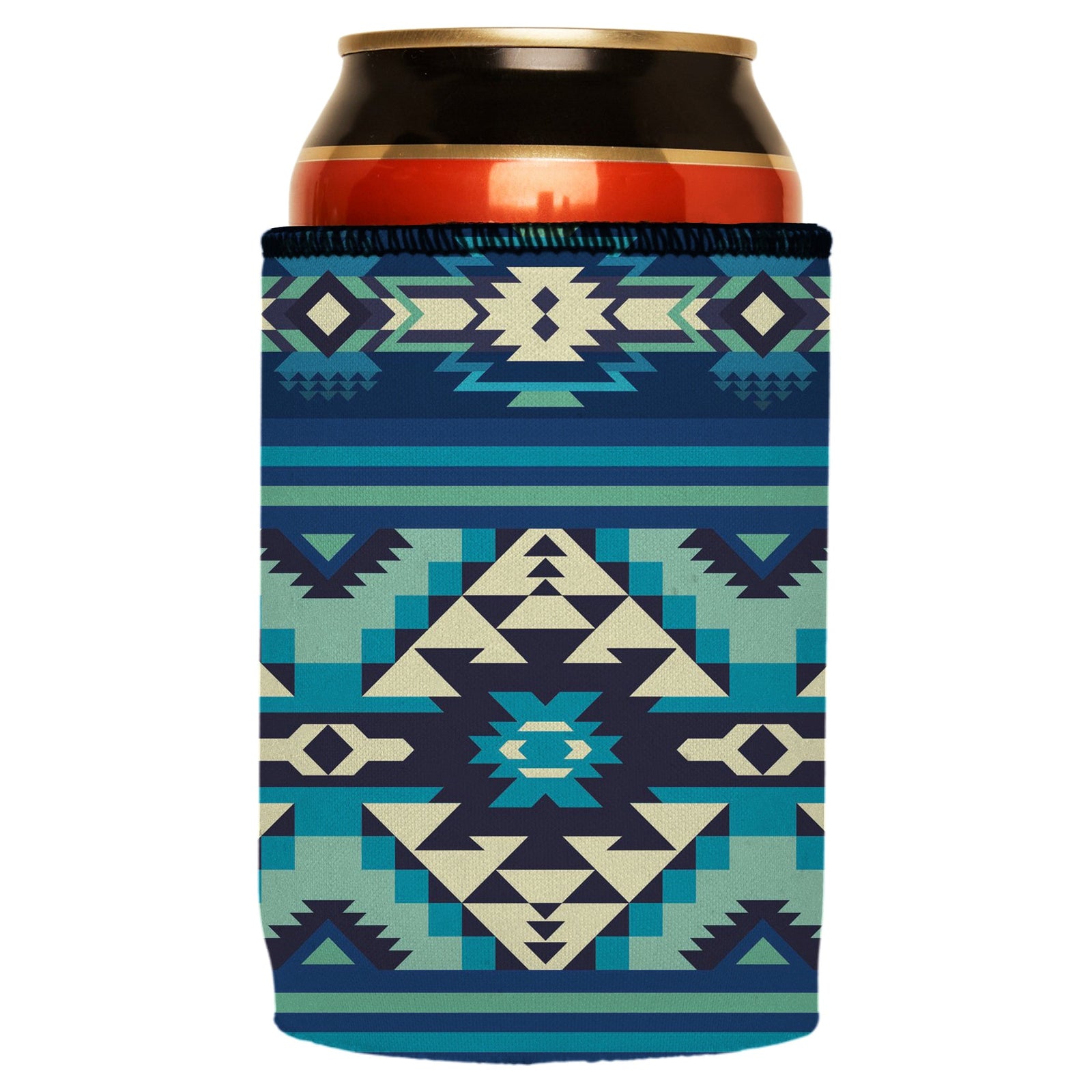 Blue Navajo Rug Stubby Cooler - Standard