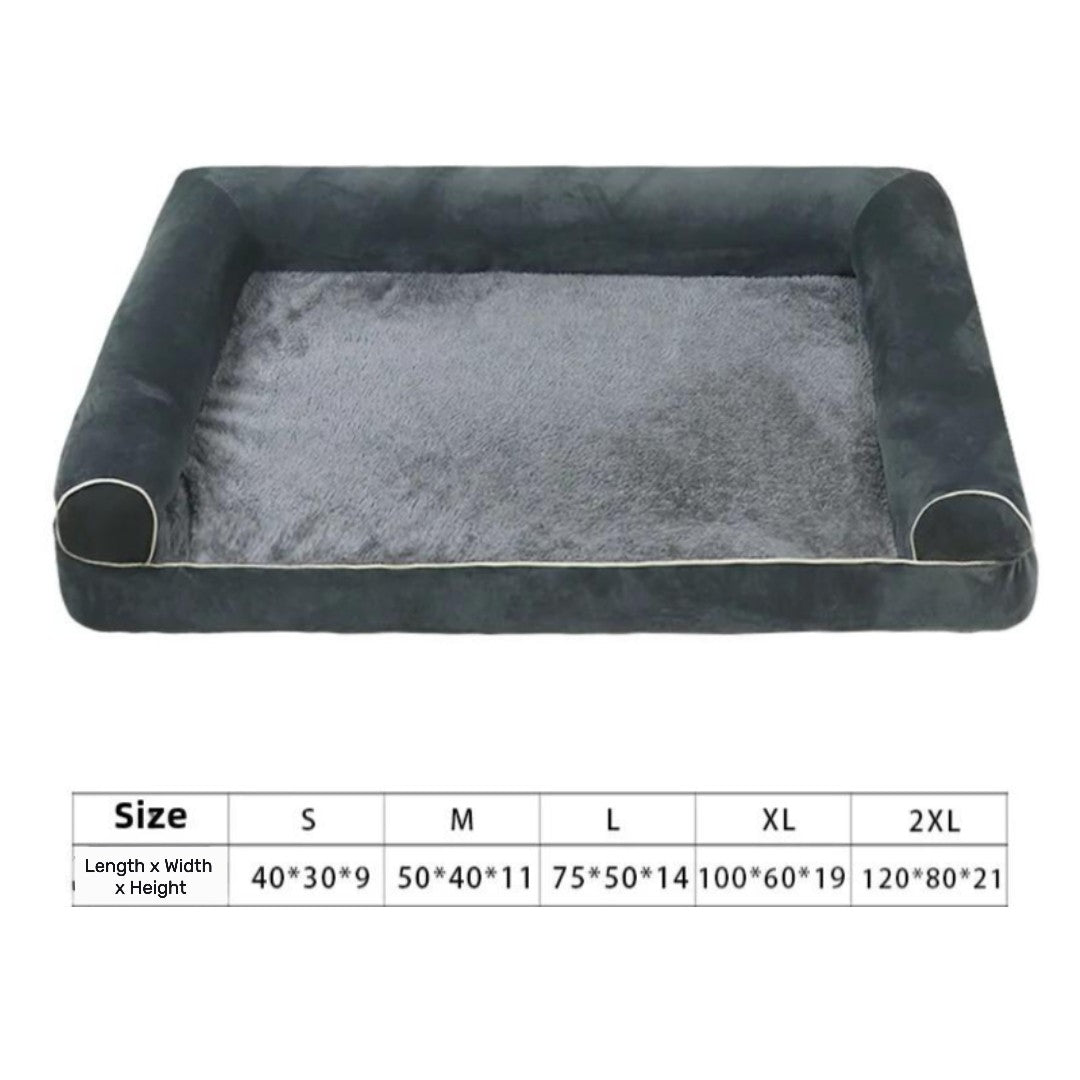 Medium PawfectFriend Orthopedic Dog Bed 3-Side Comfort Bolster Padded Calming Mattress Bed with Removable Cover