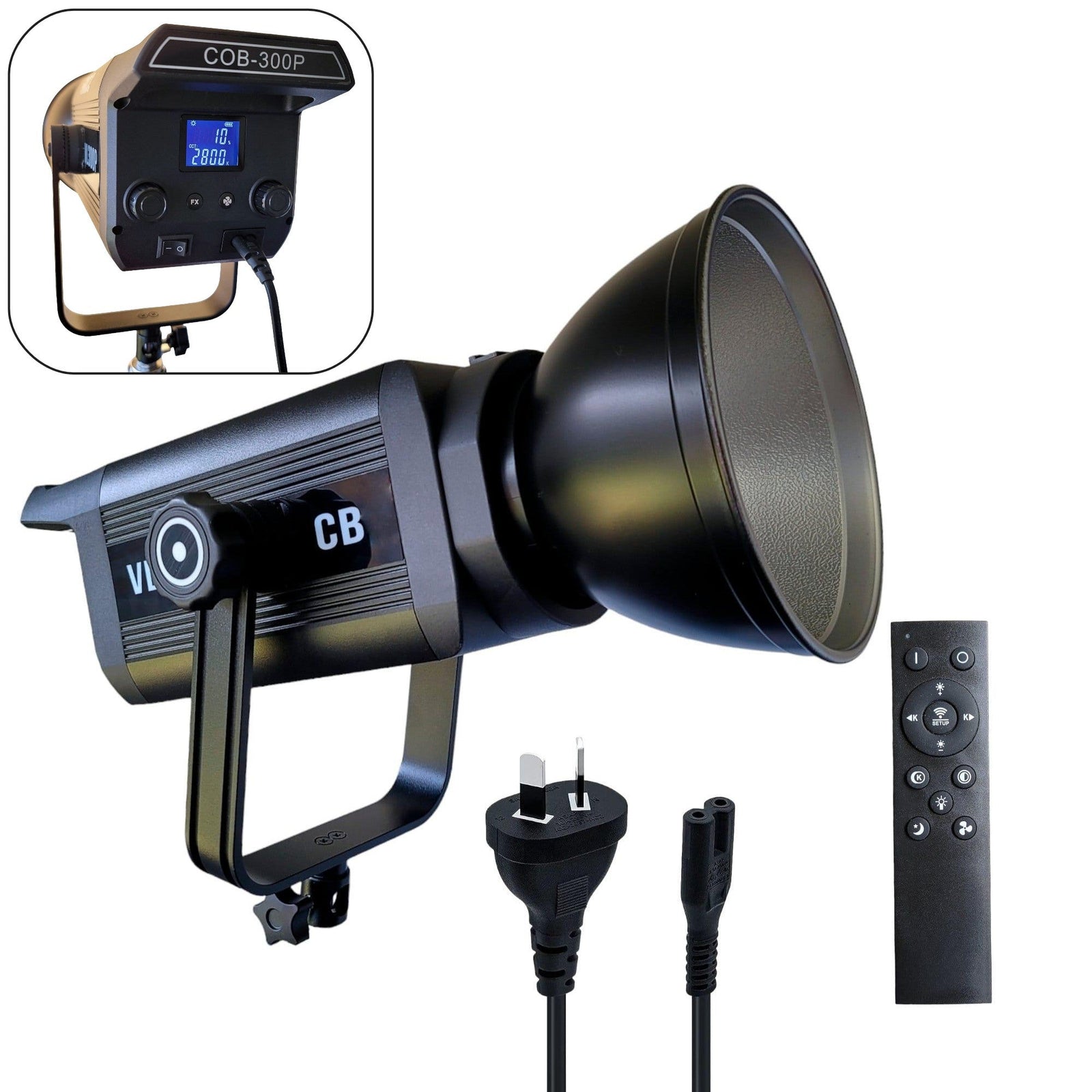 Hridz 300W COB Video Light LED Ultra Bright VL300 Bi-Color COB 2800-6800K Bowens